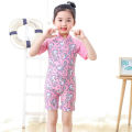 Girl Kid Jumpsuit Swimwear Cartoon Fast Dry Surfing Short Sleeve Beachwear for 3-12Y. 