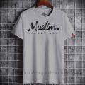 Muslim Design Ash Colour Jersey Fabric Half Sleeve T-shirt For Men's.