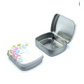 Portable Mini Metal Hinged Tin Box With Lid Rectangular Small Storage Container NOVO. 