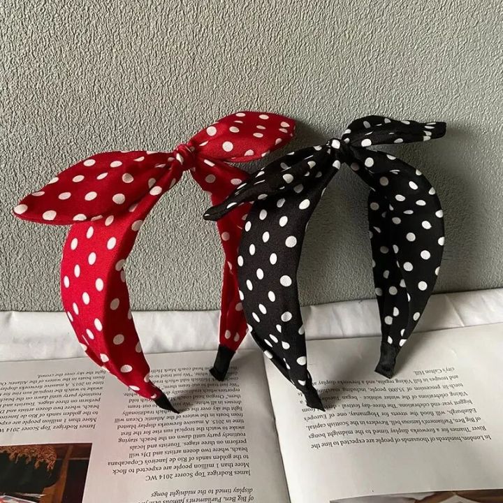 Red%20Polka%20Dots%20Bow%20Headband%20for%20Women%20Hair%20Accessories%20Lovely%20Rabbit%20Ear%20Knotted%20Hairband%20Not%20Slip%20Adults%20Hair%20Band%20-%20Image%203