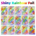 【Serendipity party】Pokemon Cards Golden Foil Shiny Rainbow GX Card Charizard Pikachu Arceus Vstar Plastic Card Child Toy.