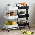 3 Layer Kitchen Cabinet Kitchen Rack Kitchen Trolley Kitchen Storage Rack Dapur Rack Memasak Beroda With Wheels Durable. 