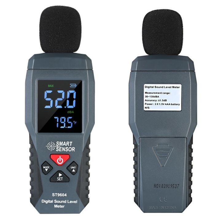 SMART SENSOR Mini Digital Sound Level Meter LCD Display Noise Meter ...