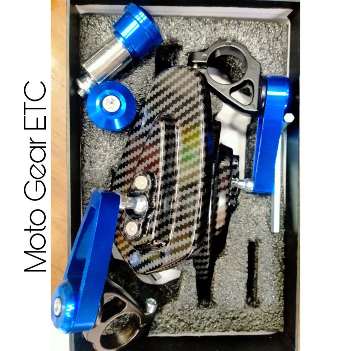 Premium Quality Handlebar end Grip Side Mirror for Bike Looking glass Blue