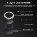 ELEF Diamond Stone Camera Lens Protector For iPhone 14 Pro Max,iPhone 14 Pro HD Clear Real Glass Protection Metal Alloy Full Fit Lens Ring For iPhone 14 Pro Max-Black.