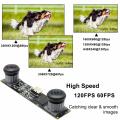 Global Shutter 3D Stereo VR Camera Module 3.8MP High Speed Webcam 120fps 60fps 3200x1200P Fisheye Motion Capture LightBurn Cam.