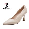 Not Tired Feet Comfortable High Heels Stiletto Heel2023New French Commute Work Professional Black Pointed Toe Soft Leather Pumps.