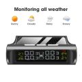 TOHAYIE Solar Power TPMS Three-digit High-precision Car Tire Pressure Alarm Monitor System Auto Security Alarm Systems Wireless Tyre Pressure Temperature Warning (Built-in Sensor). 