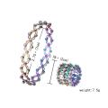 2 In 1 Magic Retractable Ring Bracelet Creative Stretchable Twist Folding Ring Crystal Rhinestone Bracelets Women Jewelry Gift.