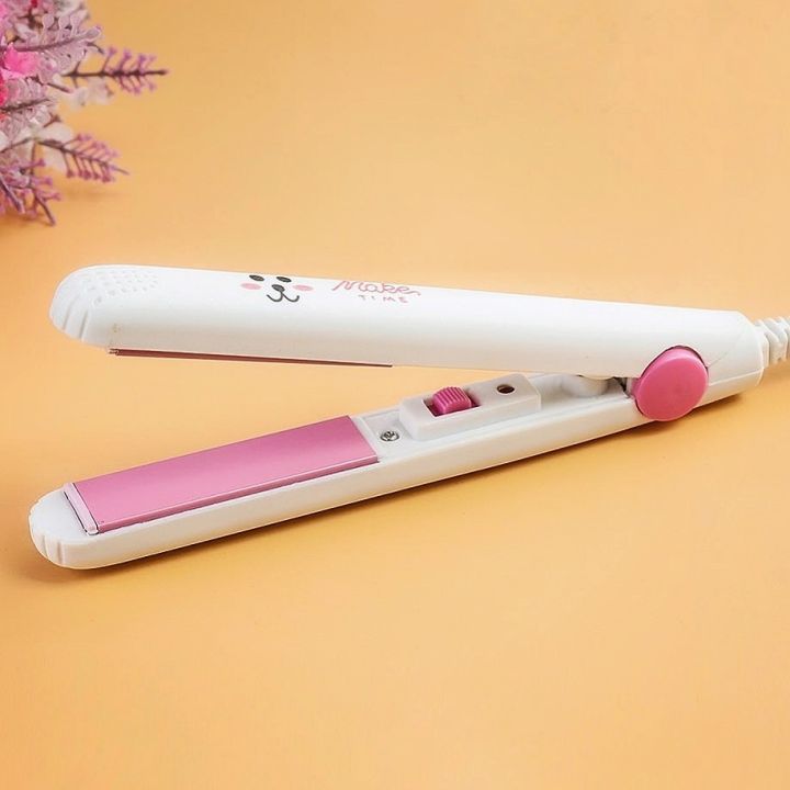 Make Time - Portable Hair Straightener Iron. Mini Ceramic Hair Straightener.
