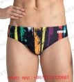 Men's Team Painted Stripes Brief Swimsuit Triangle swimsuit Leg Boxer Swimming Trunks Swimming Trunks Panties Training Pants. 