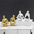 Thinkers Sculptures,Gold Thinkers Resin Statue Reading Ornament,Thinkers Sculpture Decoration, Modern Book Decor Easy to Use B. 