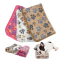 Pet Soft Warm Blanket Winter Coral Plush Paw Print Blanket Cat And Dog Mattress Medium Small Dogs Cats Coral Fleece Pet Supplies.