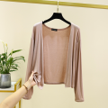 Modal Short Cardigan Women's Spring and Summer Thin and All-Matching Sunscreen Coat Slim Fit Figure Flattering Outerwear Solid Color Coat. 