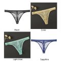Men's Lace Transparent Thong Men's Sexy Breathable T-Back G-String   Briefs See Through   Lingerie. 