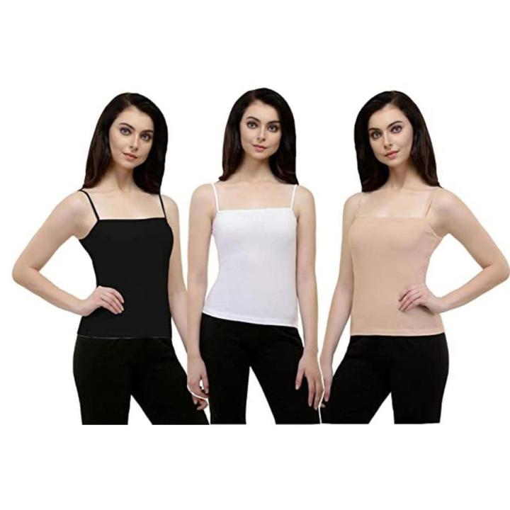 3 Pcs Ladies Camisole For All Season Use Cotton Cami Dress - Tops For Girls - কুর্তি মেয়েদের