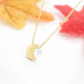 【Daily Necessities For Anyone Store】Delicate Moon Stars Pendant Necklace Jewelry Stainless Steel Gold Color Phase Choker Best Gifts.