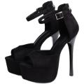 Women's Ultra-High Heel Sandals16CMWaterproof Platform High Heels European and American Night Show Women's Shoes with Buckle.