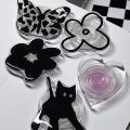 Korea Cute Cat Black Butterfly Flower Grip Tok Phone Holder Finger Ring Foldable Griptok For iPhone Samsung Universal Accessorie.