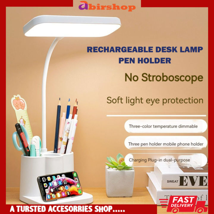 Rechargeable table Lamp LED Desk lamp With Pen Holder Multifunctional Table Lamp touch Control LED Reading Lamp