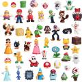 6-48pcs/set Super Mario Bros PVC Action Figure Toys Dolls Model Set Luigi Yoshi Donkey Kong Mushroom for kids birthday gifts. 