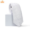 White Premium Quality Elegant Bloom Floral Impression Weave Tie For Men. 