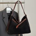 Simple Large Capacity Suede Tote Bag Elegant Vintage Retro Crossbody Backpack Pure Color Handbag Commuting Shoulder Bag Holiday. 