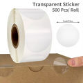 500Pcs/Roll Transparent Round Self-Adhesive Stickers business Package seal Labels Scrapbooking Cookie Bag Sealing Tag DIY Gifts. 