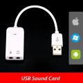 Sound Card 7.1 Channel USB Soundcard With Microphone And Speaker Port Audio Splitter Cable Mic Headphone Mac PC Windows Laptop Desktop Android TV Box. 
