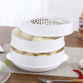 Round Single/Double Tier Microwave Food Steamer Kitchen Veggies Fish Cookware. 