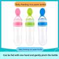 Silicone Baby Food Dispensing Spoon & Feeder, Travel Baby Training Bottle with Spoon Soft Head Baby Feeding Tools - kids.