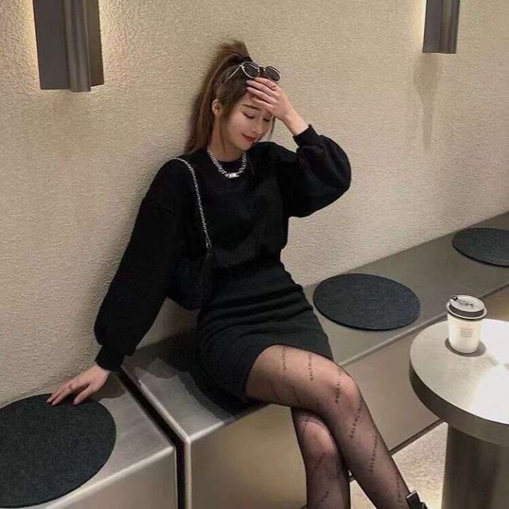 Black hoodie hooded hip hugging short skirt for spring and autumn women  2024 new small waist cinched princess style dress | Daraz.com.bd