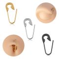 1pc Safety Pin Eyebrow Piercing Jewelry Stainless Steel Belly Button Ring Nose Rings Punk Earrings Unisex Random Color 20 Gauges.