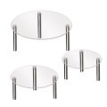 GC Acrylic Cake Stand Clear Cake Display Stand Dessert Table Display Shelf Metal Food Stands Display Holder Round Party Supplies Cupcake Stands For Birthday Wedding Party.