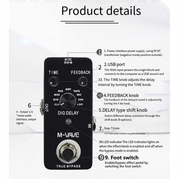 DIG%20Pedal%20Digital%20with%209%20Effects%20True%20Bypass%20Full%20Metal%20Pedal%20Effects%20Processors%20-%20Image%203
