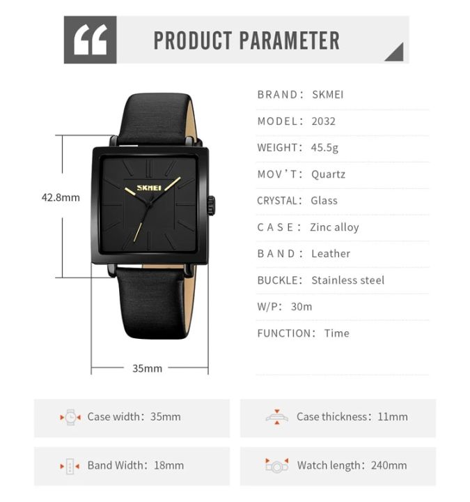 SKMEI%202032%20Women%20Quartz%20Watch%20Luxury%20Leather%20Strap%20Waterproof%20Women's%20Clock%20Casual%20Simple%20Girl%20Wristwatch%20Reloj%20Hombre%201961%201620%20-%20Image%205