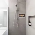 Wall Mount Shower Phone Holder Bathroom Case Mount Shelf, Bathroom Phone Shelf Shower Storage Box Phone Holder, White. 