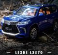 【Happy baby toy store】1: 24 Lexus LX570 car model simulation alloy car model return force toy off-road vehicle model children's birthday gift. 