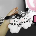 New Hoodie Pochacco Anime Sanrio Plush Keychain Cute Scarf Pochacco Children Car Pendant Keyring Kawaii Girls Bags Keychains Toy. 