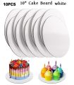 Round Cake Board White 10 pcs 10 Inches. 