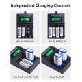 Doublepow UK-95 LED Display Smart Fast Charger with Full Charge Indicator & USB Portable Plug Connector for 1.2V AA/AAA Size & Rechargeable 9V Ni-MH/Ni-Cd Battery - 1 Piece.