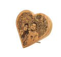 Wooden Engraved Heart shaped Frame plaque with customized picture and text 8x8/6x6 inch. 