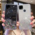 Casinglee For OPPO A15S / A15 case Full Stars Moon Glitter Bling Sequins Cases for OPPO A15 / A15S Phone Cover Starry Sky Transparent Soft Back Cover.