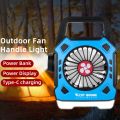 Multifunctional Camping Fan Outdoor Portable Light Quick Recharge Hand Light Electric Fan For Hiking Fishing USB Rechargeable Fan Light.