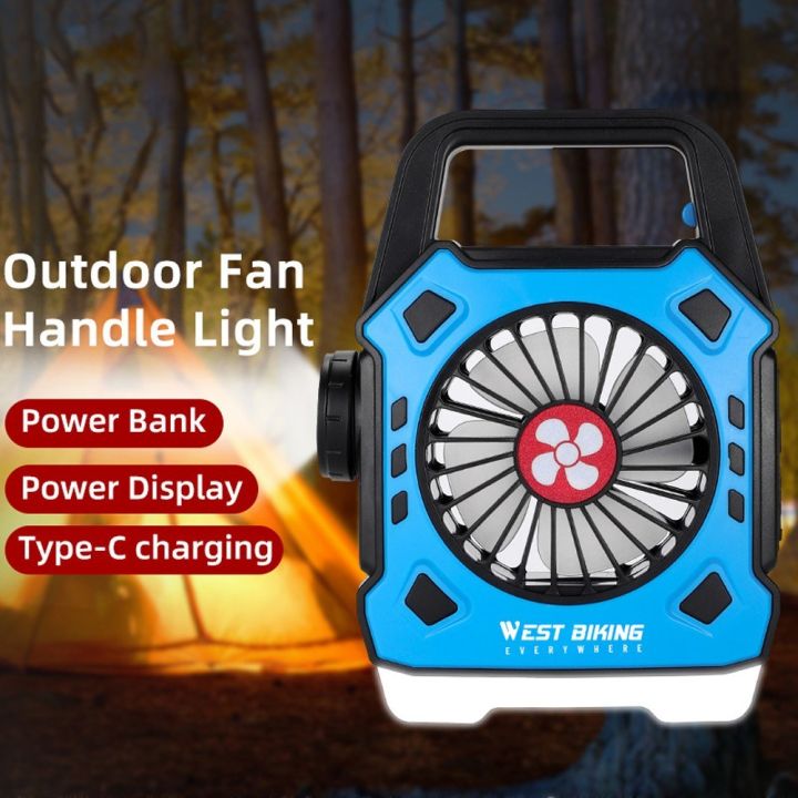 Multifunctional Camping Fan Outdoor Portable Light Quick Recharge Hand Light Electric Fan For Hiking Fishing USB Rechargeable Fan Light