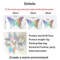 12 Pcs/set - 3D Krystal Butterfly Stickers for home decoration, Reading Room , Gift ,Children Birthday Party.