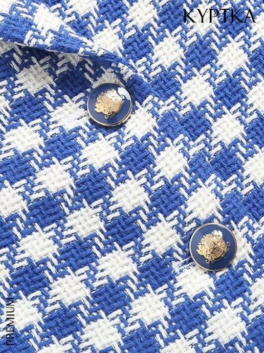 KYPTKA%20Women%20Fashion%20Tweed%20Cropped%20Blazer%20Coat%20Vintage%20Long%20Sleeve%20Front%20Button%20Female%20Outerwear%20Chic%20Vestes%20Femmes%20-%20Image%206