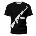 2022 new hot fashion Summer Men's AK47 T-shirt 3D Printing Round Neck Casual breathable plus size tops dropshipping.