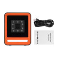 Hands-free USB Wired 1D 2D QR ba-rcoder Scanner Desktop Omnidirectional ba-r Code Reader Platform with Top Trigger Button Support Continue Scan/Auto Sense Mode for Supermarket Retail Store Mo-bile Payment Computer Screen. 