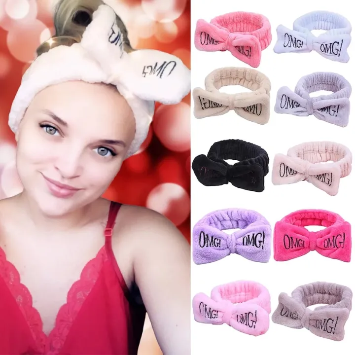 OMG%20Letter%20Coral%20Fleece%20Wash%20Face%20Bow%20Hairbands%20For%20Women%20Girls%20Headbands%20Headwear%20Hair%20Bands%20Turban%20Hair%20Accessories%20Band%20-%20Image%203